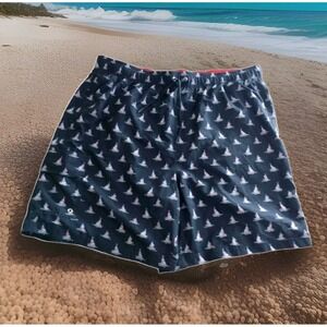 Croft & Barrow Mens  Sail Boat Beach Nautical Blue Swim Shorts Trunks  XXL 2XL